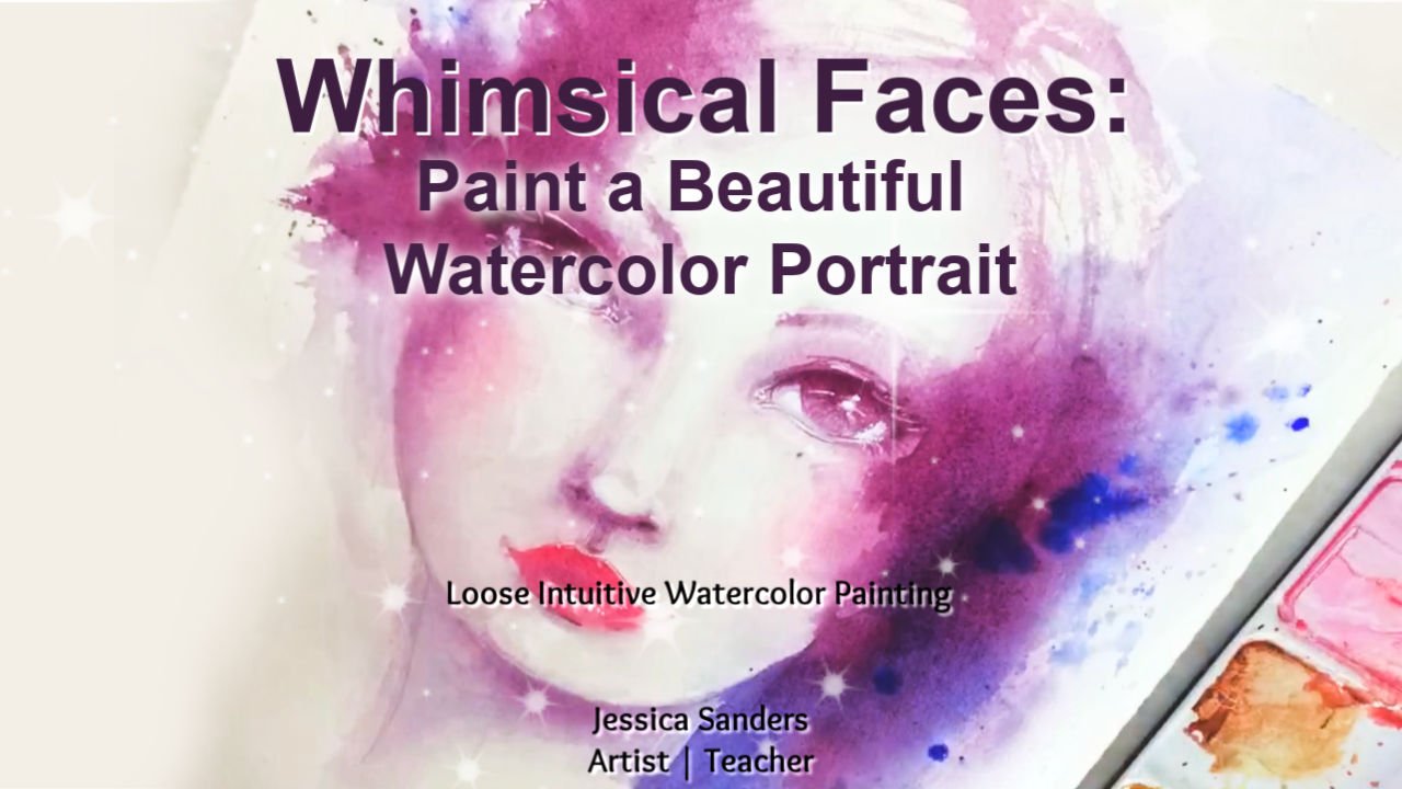 Whimsical Portrait with Watercolor by Jessica Sanders